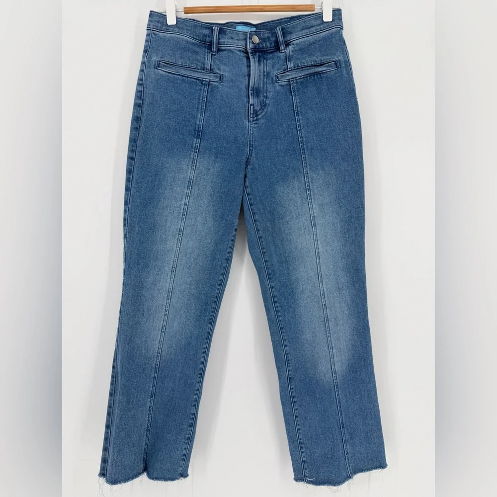 J.McLaughlin High Rise Raw Hem Straight Leg Jeans –‎ Size 6